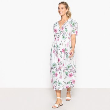 Vestido comprido, estampado floral, para grávida LA REDOUTE MATERNIDADE