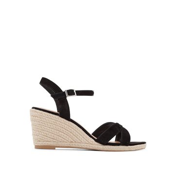 sandales compensées homme noires