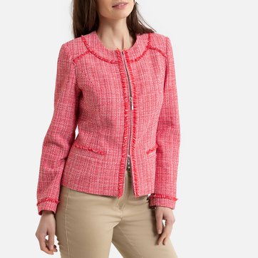 Kurze Jacke aus Natté-Gewebe, Reissverschluss, figurbetonte Form ANNE WEYBURN
