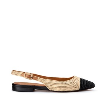 sandales plates cuir naturel