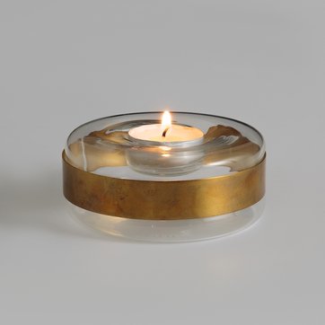 Cloche en verre sur support aluminium cerf
