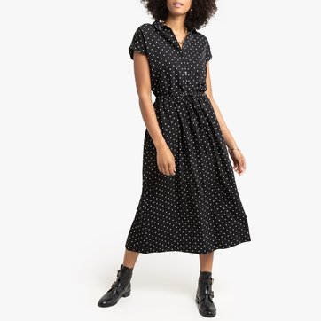 Vestido camisero estampado de lunares, sin mangas LA REDOUTE COLLECTIONS