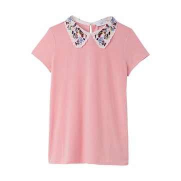 T-shirt com gola claudine bordada LA REDOUTE COLLECTIONS