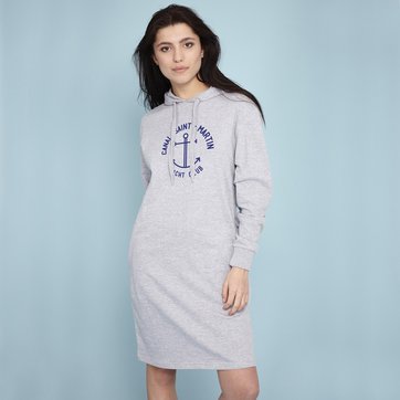Vestido-sweat com capuz, mangas compridas Vestido-sweat com capuz, mangas compridas RAD