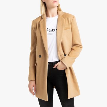 Abrigo de paño de lana mezclada LA REDOUTE COLLECTIONS