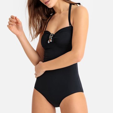 Maillot 1 Piece Bandeau Noir La Redoute