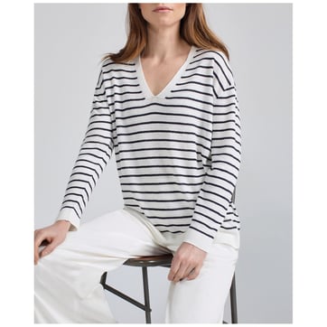 Pull Femme Mossimo – Taille L, Couleurs Marine Et Orange à Motifs, Occasion Très Bon état, Style Décontracté