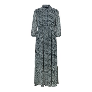 Vestido largo, estampado floral, cuello camisero VERO MODA