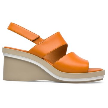 sandale compensée orange