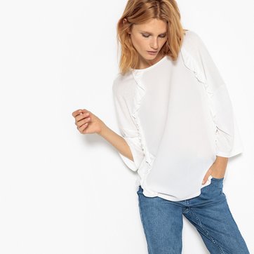Camisola com escapulário e folho LA REDOUTE COLLECTIONS
