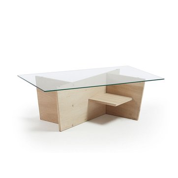 Table Basse Verre Et Bois Rectangulaire La Redoute Table basse design blanc brillant et tablette en verre clair. table basse verre et bois rectangulaire