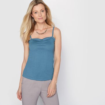 Top de alças finas, algodão e modal ANNE WEYBURN