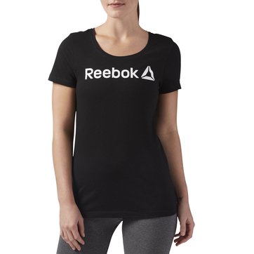 T-shirt de gola redonda, mangas curtas, estampado à frente REEBOK