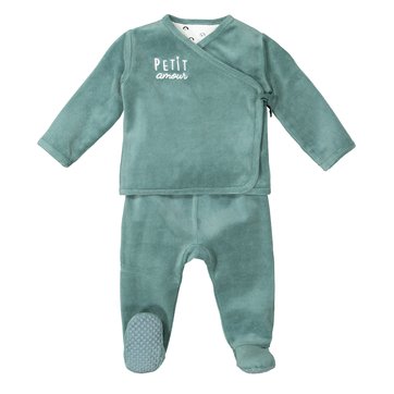 Conjunto de 2 prendas de terciopelo para recién nacido, prematuro-18 meses LA REDOUTE COLLECTIONS