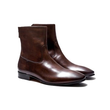 bottines cuir vieilli homme