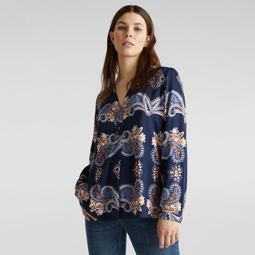 Bluse mit V-Ausschnitt und Paisleymuster ESPRIT