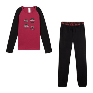 Pijama, mangas compridas, 10-16 anos DIM