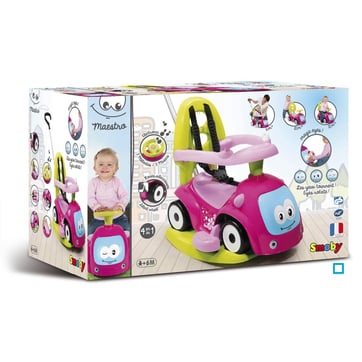 Smoby Trotteur Rose Dès 10 Mois - Déambulateur Et Coureur Avec Klaxon, Léger Et Stable