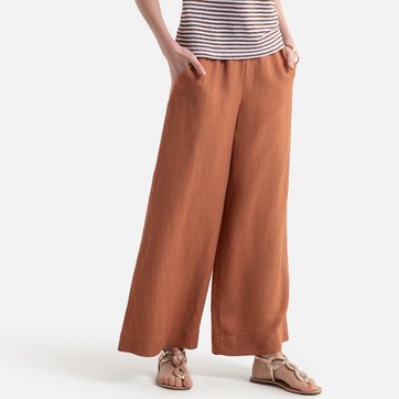 Pantalon large en lin mélangé Pantalon large en lin mélangé ANNE WEYBURN