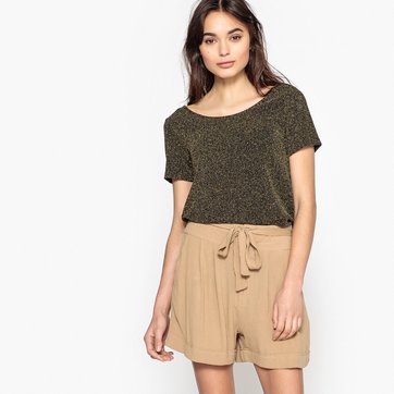 T-shirt lisa com gola redonda, mangas curtas SCHOOL RAG