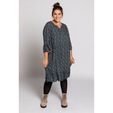 Manches retrouss Lien /à Nouer 747260 Ulla Popken Femme Grandes Tailles Robe en Lin