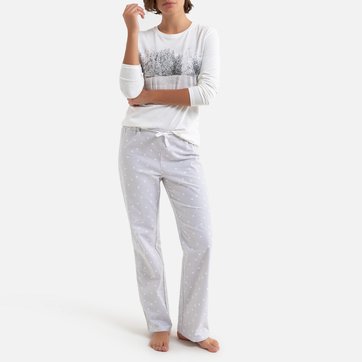 Pyjama, langärmeliges Oberteil, Hose mit Tupfenmuster LA REDOUTE COLLECTIONS