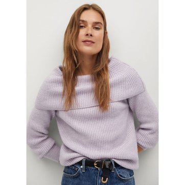 Robe pull prune | La Redoute Pull en maille à faux col Grande taille femme bleu marine