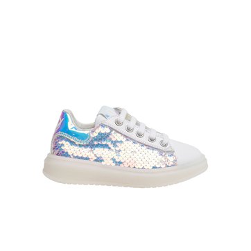 basket blanche homme paillette