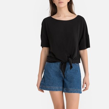 T-shirt de gola redonda, para atar na cintura LA REDOUTE COLLECTIONS
