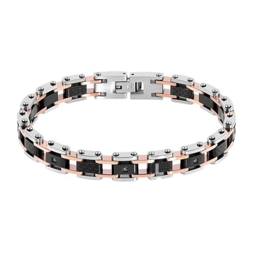Bracelet Homme Chaîne Gourmette Acier Inox Plaqué Or Blanc 18 Carats - Imperméable - Longueur Au Choix