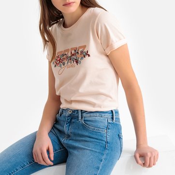 T-shirt de gola redonda, motivo à frente PEPE JEANS