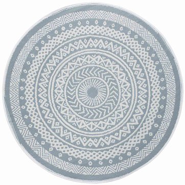 Tapis Rond Bleu Gris La Redoute