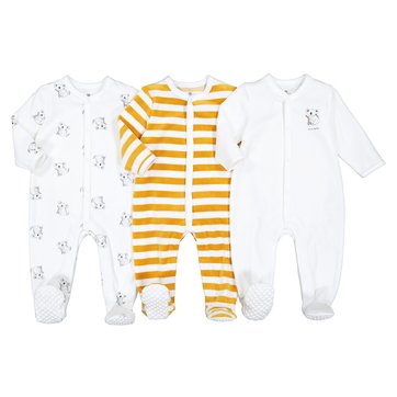 3er-Pack Strampler aus Samt Frühgeborene-2 Jahre LA REDOUTE COLLECTIONS