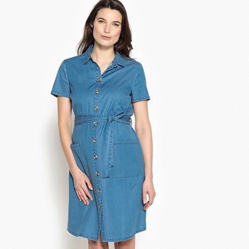 Vestido de ganga com cinto, para grávida LA REDOUTE MATERNIDADE
