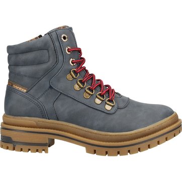 Dockers TENDANCE Bottines Boots Femmes Fille Fourrure Cuir Marron Haute Tige