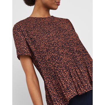 Blusa fluída plissada, mangas curtas VERO MODA