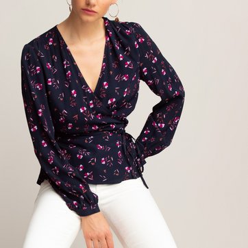 Langärmelige Bluse mit Blumenmuster, Wickelform LA REDOUTE COLLECTIONS