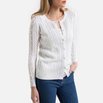 Feinstrickjacke mit rundem Ausschnitt und Knopfleiste ANNE WEYBURN
