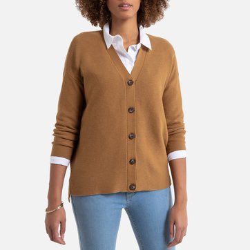 Strickjacke mit V-Ausschnitt, Recycling-Polyester LA REDOUTE COLLECTIONS