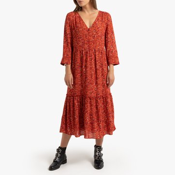 Vestido de manga larga con estampado gráfico VILA