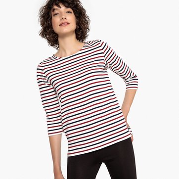 Camisola de mangas compridas, às riscas LA REDOUTE COLLECTIONS