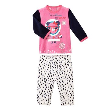 Taille 6 mois 68 cm Pyjama b/éb/é 2 pi/èces velours avec pieds R/êveuse