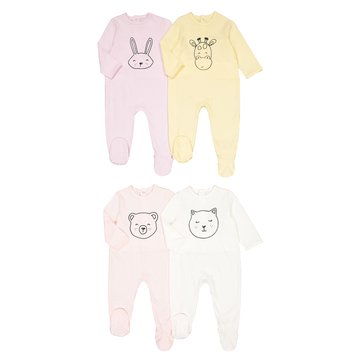 4er-Pack Strampler aus Baumwolle, 0 - 3 Jahre LA REDOUTE COLLECTIONS