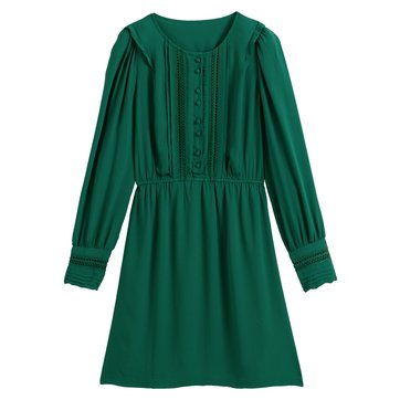 Vestido evasé e curto, detalhes em renda Vestido evasé e curto, detalhes em renda LA REDOUTE COLLECTIONS