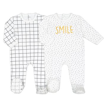 Lote de 2 pijamas em veludo, 0 mês-3 anos LA REDOUTE COLLECTIONS