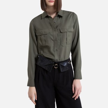 Langärmelige Bluse im Army-Style, weich fallender Stoff LA REDOUTE COLLECTIONS
