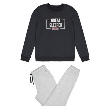 Pijama de mangas compridas, em moletão, 10-18 anos LA REDOUTE COLLECTIONS