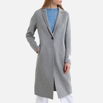 manteau long gris clair femme
