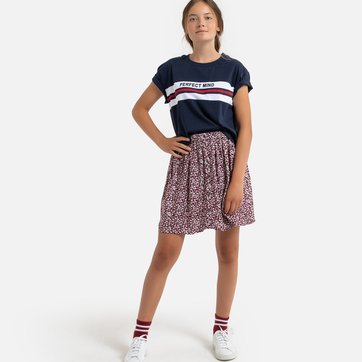 Saia curta estampado flores, 10-18 anos LA REDOUTE COLLECTIONS