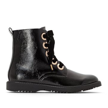 Botines de charol con cordones, ojales dorados y pie ancho LA REDOUTE COLLECTIONS PLUS